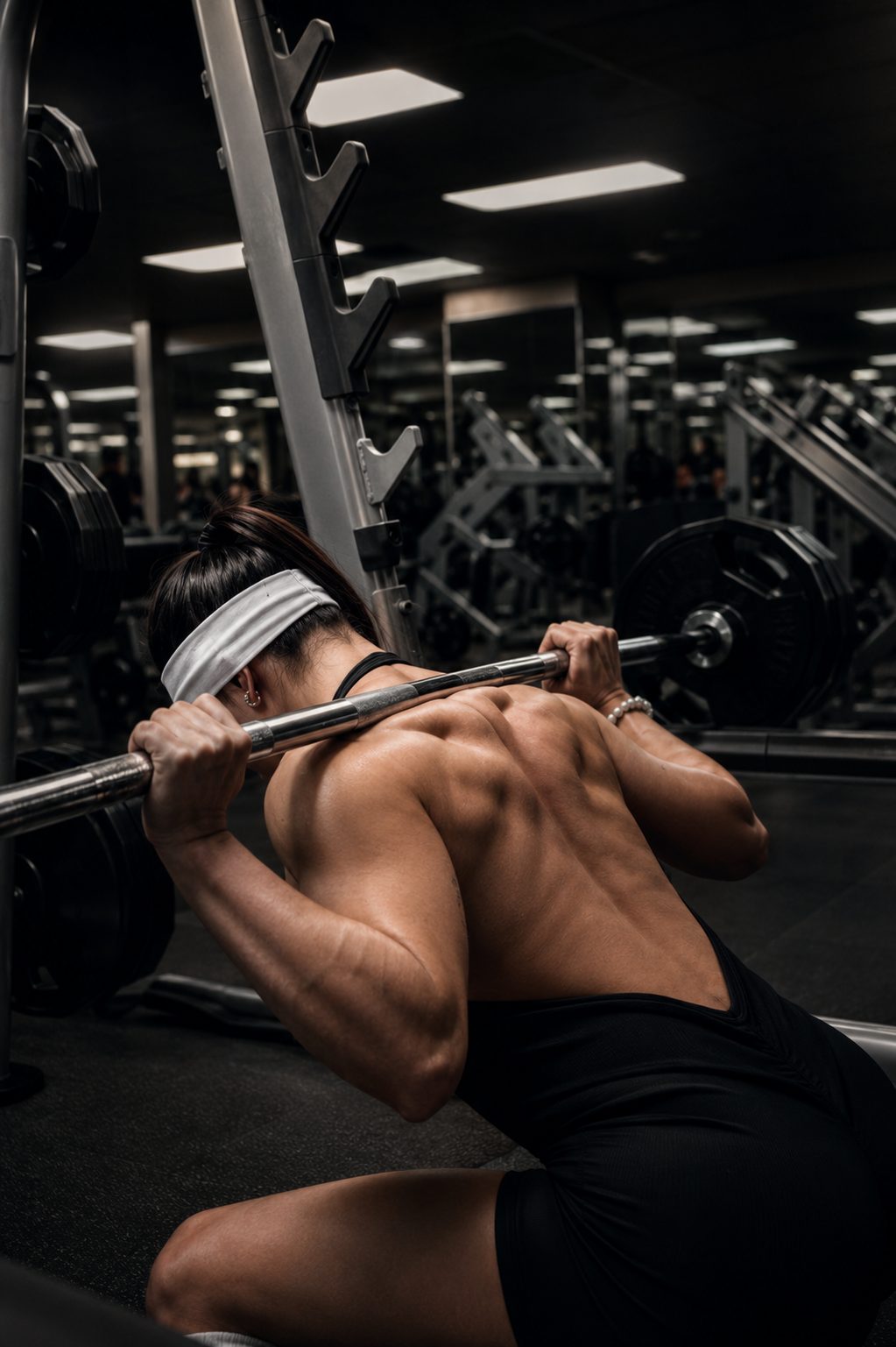Vic setting up under a barbell for a squat